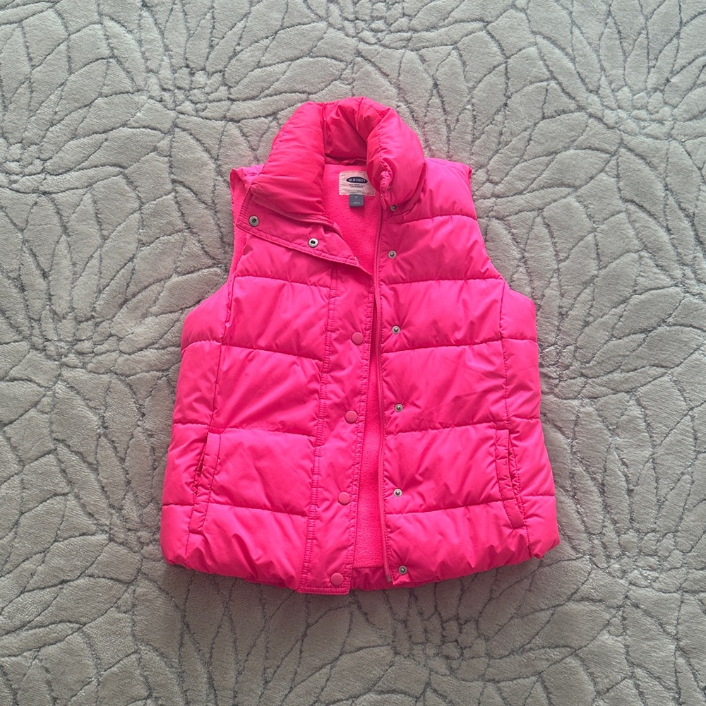 Old Navy Vibrant Pink Quilted Vest